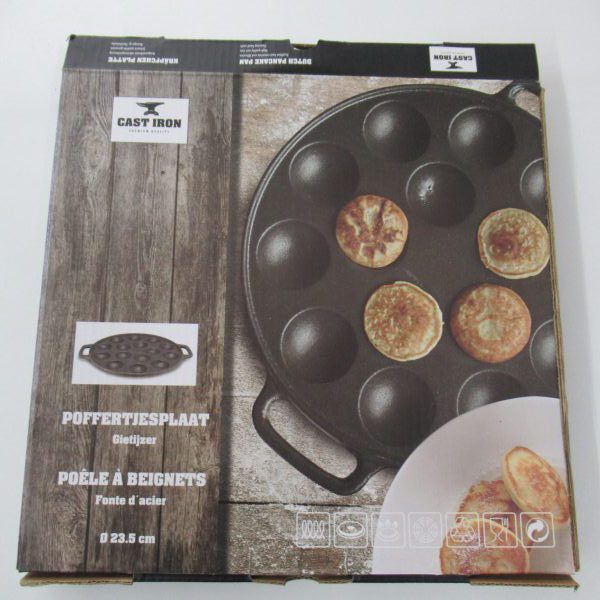 Cast Iron cast Iron Poffertjes Pancake Pan, Enameled Bottom Dutch