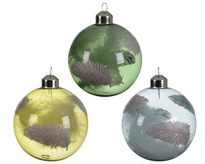 Het eens zijn met Zeug Panorama Kerstballen glas met veer - Wilpster Warenhuis