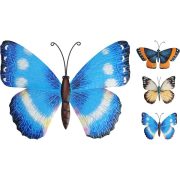 Muurdecoratie vlinder metaal 34x21cm